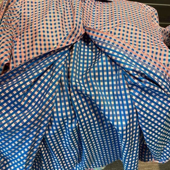 Mens XL Pink and blue checkered long sleeve Bugatchi shirt - Picture 3 of 7